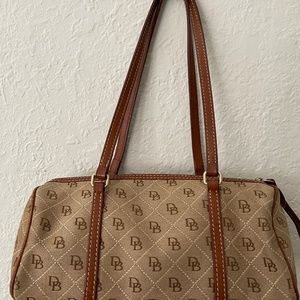 Vintage 2005 Dooney and Bourke Barrel Bag tough cotton satchel in sand